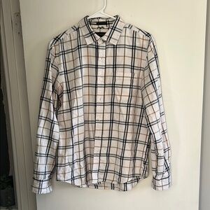 Men's White Plaid Shirt